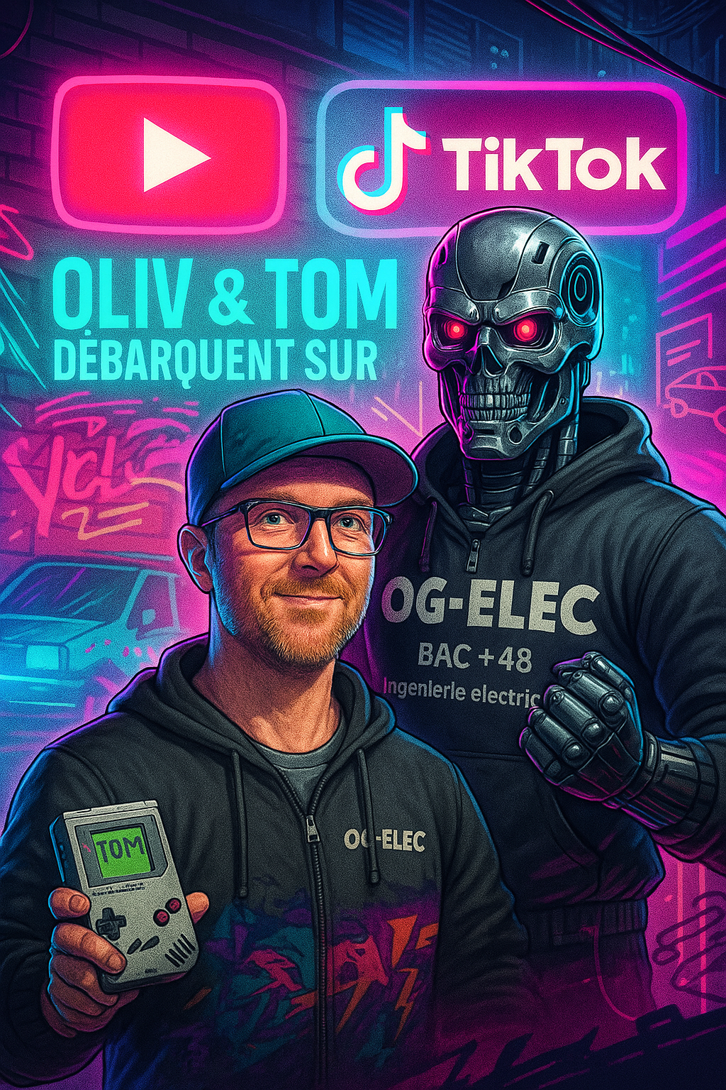 Oliv et Tom dans la ville cyberpunk